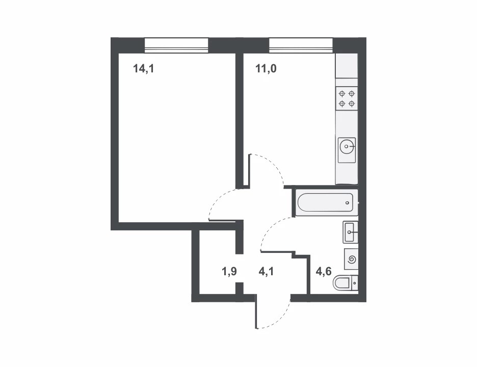 планировка квартиры 36 м2